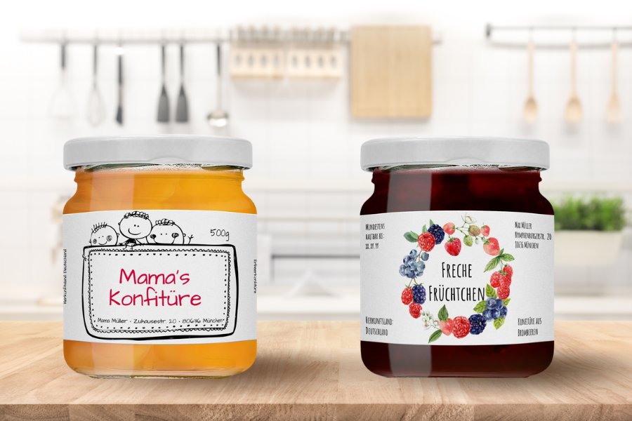 Etikettendesign für Marmelade